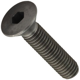 Class 12.9 Steel Socket Cap Screw, Plain Finish, Flat Head, Internal Hex Drive, Meets DIN 7991, 20mm Length, Fully Threaded, M6-1 Metric Coarse Threads (Pack of 100)