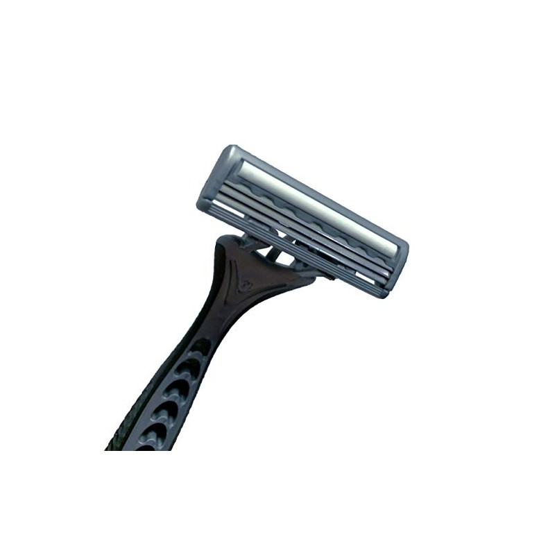 Club Classic Individually Wrapped Pivot Triple Blade Razor - Black/Grey