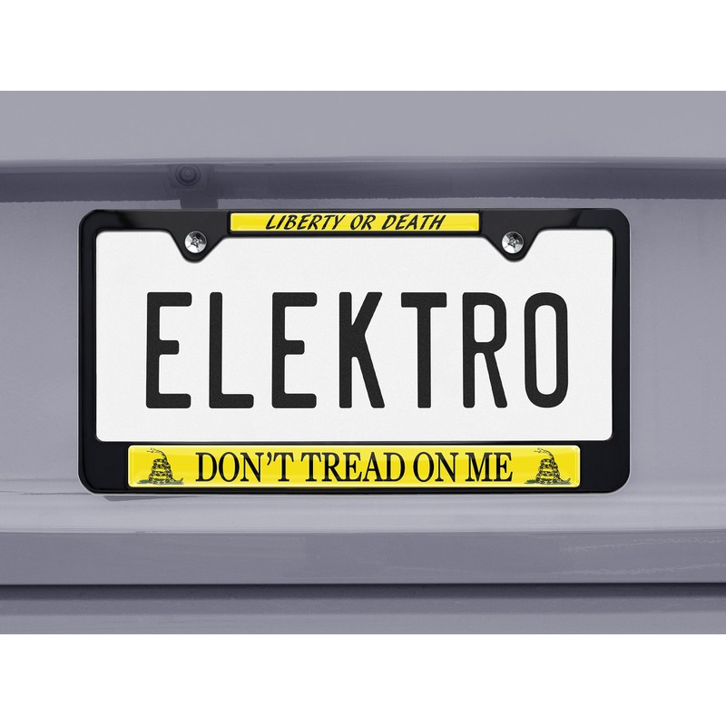 Don't Tread On Me Black License Plate Frame