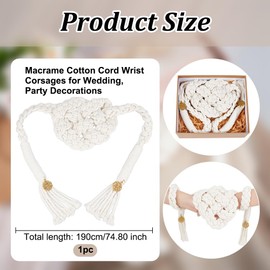 OLYCRAFT Wedding Lasso Rope Handfasting Cord with Pendant 190cm Beige Love Knot Wedding Lasso Handfasting Cord Traditional Celtic Handfasting Cord Handmade Cotton Wedding Lasso for Ceremony Bridal