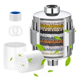 SI SEN Shower Filter, 20 Stufen Duschfilter mit 2 Filterpatrone, Wasserfilter Dusche zur Entfernung von Chlor und Schwermetallen, Kalkfilter Dusche für Hartes Wasser