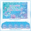 Dolphin Party Supplies, Includes Happy Birthday Party Backdrop, Plates, Cupcake