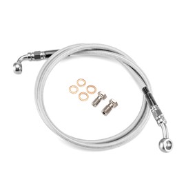 Mofun Chrome Front Brake Line Kit Stainless Steel 45" For 12"-14" Handlebar Non-ABS Compatible with Harley Dyna Super Glide 2000-2005, Softail Slim Fat Boy Deluxe 2005-2014