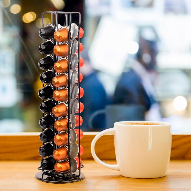 Coffee Pod Holder for Nespresso Pods, 40 Capsule Capacity, 360°