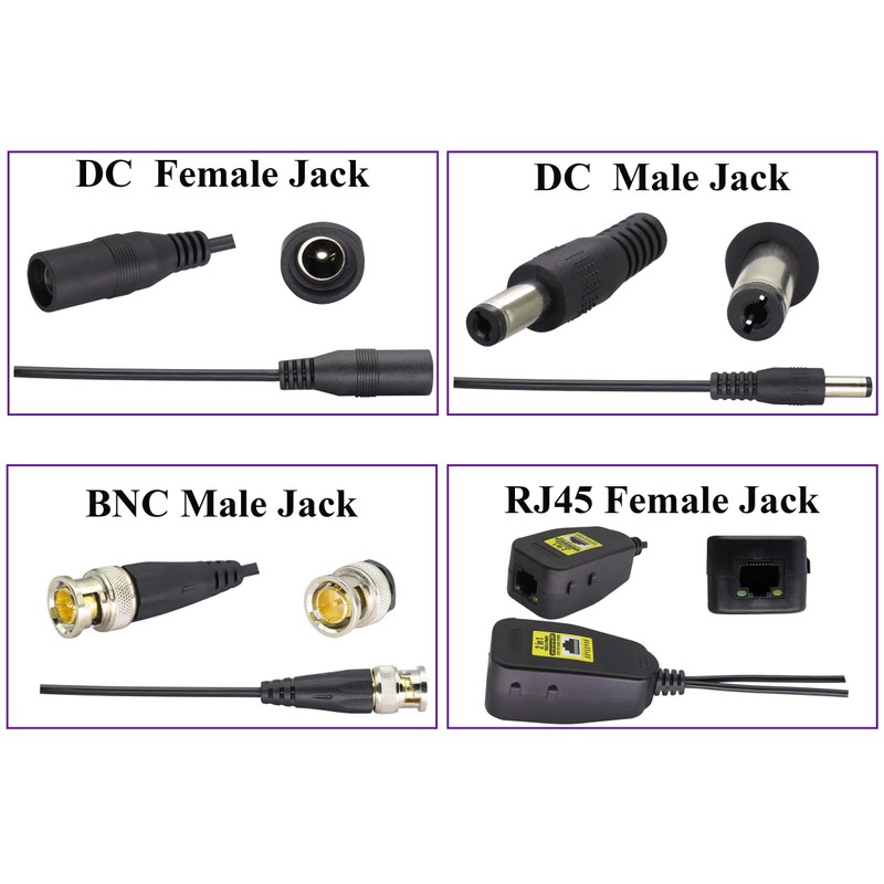AAOTOKK Passive Video RJ45 to BNC Transceiver Transmitter HD CVI/TVI/AHD/CVBS,