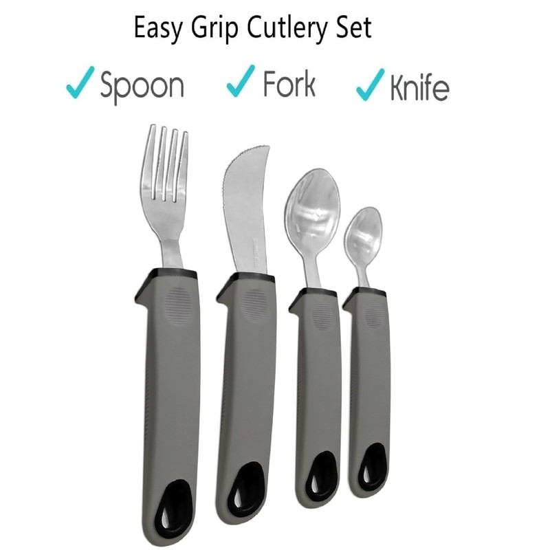 Easy Grip Cutlery Set, Cutlery for Disabled Hands, Disability Ideal