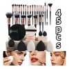 45pzs Brochas Maquillaje Base Profesional Kit Con Esponjas