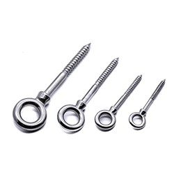 Stainless steel woodscrew eye bolt A4 316 marine grade lifting threaded ring (4, 5mm x 50mm)