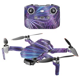 MightySkins Glossy Glitter Compatible with DJI Mini 2 Portable Drone - Neon Palms | Protective, Durable High-Gloss Glitter Finish | Easy to Apply, Remove, and Change Styles | Made in The USA