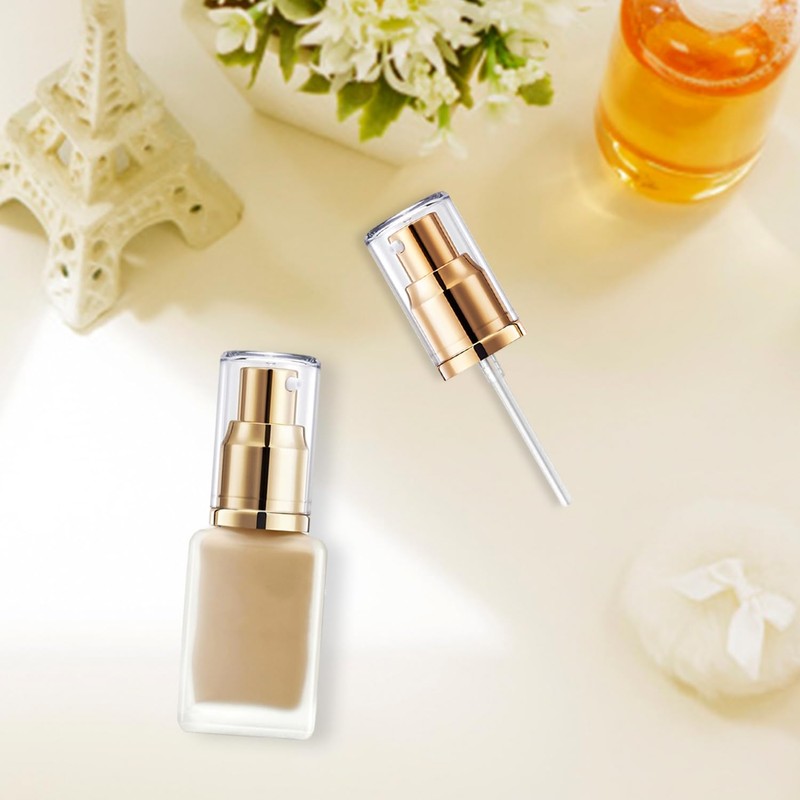 Pack of 2 Pump Heads for Cosmetic Foundation Bottles, Golden