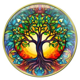 8 Year Tree of Life Medallion Colorful Sobriety Chip Growing Along Spiritual Lines