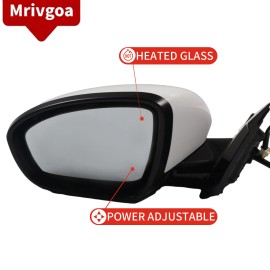 Liizoo For Nissan Altima 2019-2024 Driver Side Mirror Left Power Heated Turn Lamp White