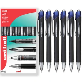 uni-ball Jetstream Retractable Rollerball Pens - SXN-210 RT - 1.0mm Nib - In Gift Box (Pack of 6, Blue)