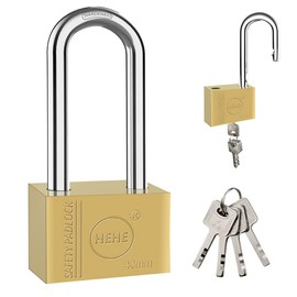 Heavy Duty Solid Brass Padlock, Security Lock Apartment Door Lock, Locker Padlock with Key, Increased Reinforcement, Square Reinforced Lock. (40mm(Long))