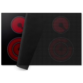 Zjyufy Induction Stove Top Cover Silicone Induction Cooktop Protector 30.7x20.5 inch Translucent Magnetic Electric Stove Burner Covers Glass Top Stove Cover, Black