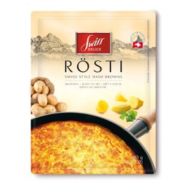 Swiss Delice Rosti – Swiss-style hash brown potatoes, ready-to-fry potatoes in a bag, shredded potato patty - 17.6 oz/500g (Multipack of 10)