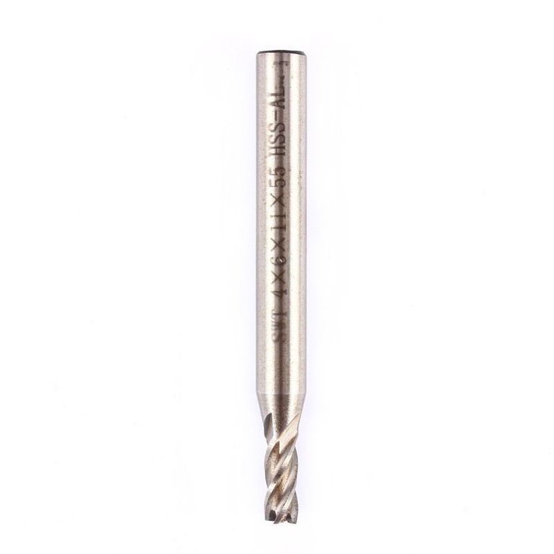 End Mill Metal 4 mm, HSS Cutter 8 mm Shank,
