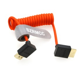 SZRMCC 8k 2.1 HDMI UP to Down Angle Ultra High Speed Coiled Cable for Z Cam E2 S-ony FX6 FX9 Canon EOS C70 C300 Portkeys BM5 Atomos Ninjav V Shogun Monitor