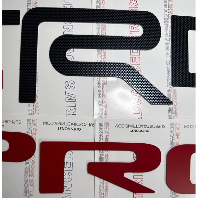 Advanced Trims CARBON / RED Tailgate Letters for TACOMA TRD