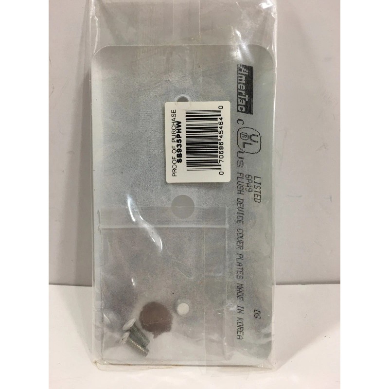 Amerelle Steel Despard Wall Plate - White, for Rocker Knob