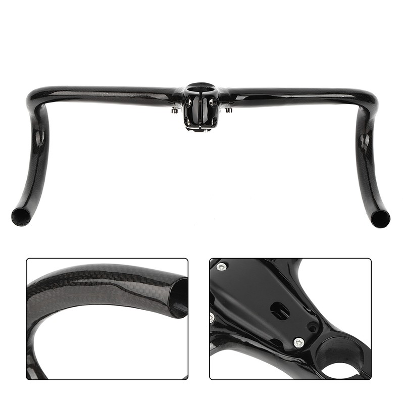 Carbon Fiber Road Bike Integration Bend Handlebar Bicycle Accessory Glossy