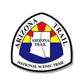JR Studio 4x4 inch Arizona Trail Sign Shaped Sticker (Hike Hiking az Camp) Vinyl Decal Sticker Car Waterproof Car Decal Bumper Sticker