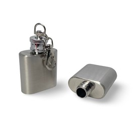 Portable Waterproof Flask Container Holder Keychain Small Aluminum Spice Jar Scoop Vial Kit for Travel and Outdoor Use Pendant - Color: 1.5in