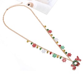 Boderier - Collar largo de Navidad con diseño de copo de nieve