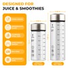 Sursip 16 oz Glass Juice Bottles – 4 Pack Wide