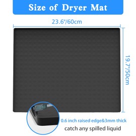 1PC 23.6''x19.7'' Washer and Dryer Top Cover Mats, Non-Slip Silicone Laundry Machine Protector, Waterproof Rubber Mat for Washing Machine & Dryer (Dark Gray)