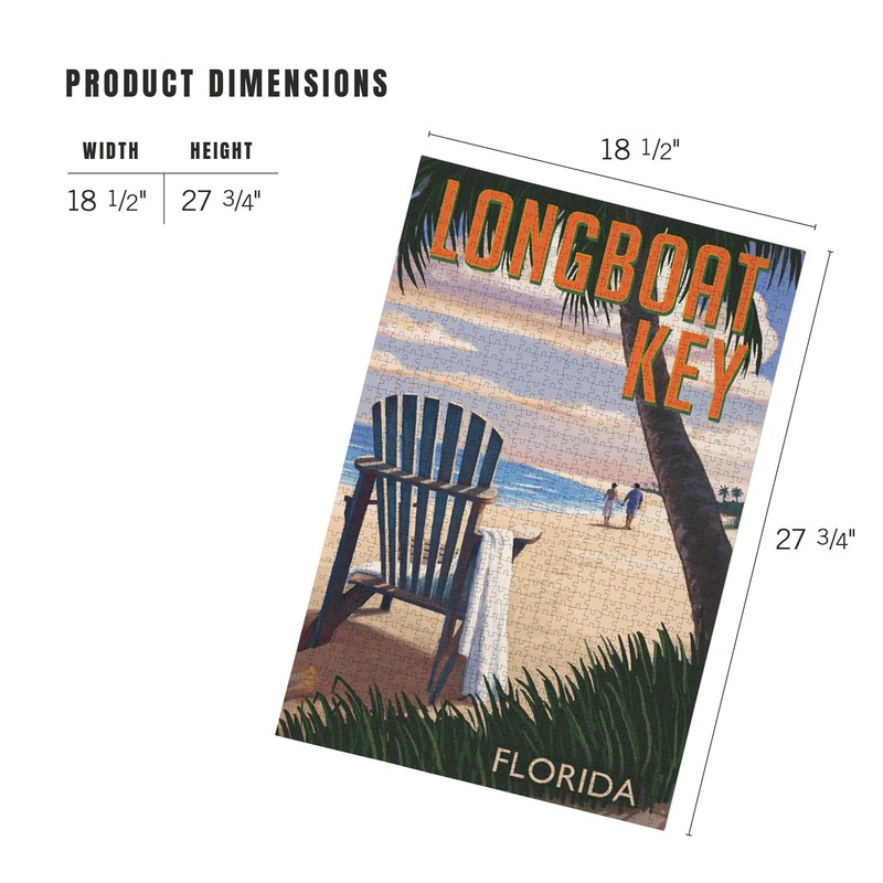 Lantern Press Longboat Key, Florida, Adirondack Chair on The Beach