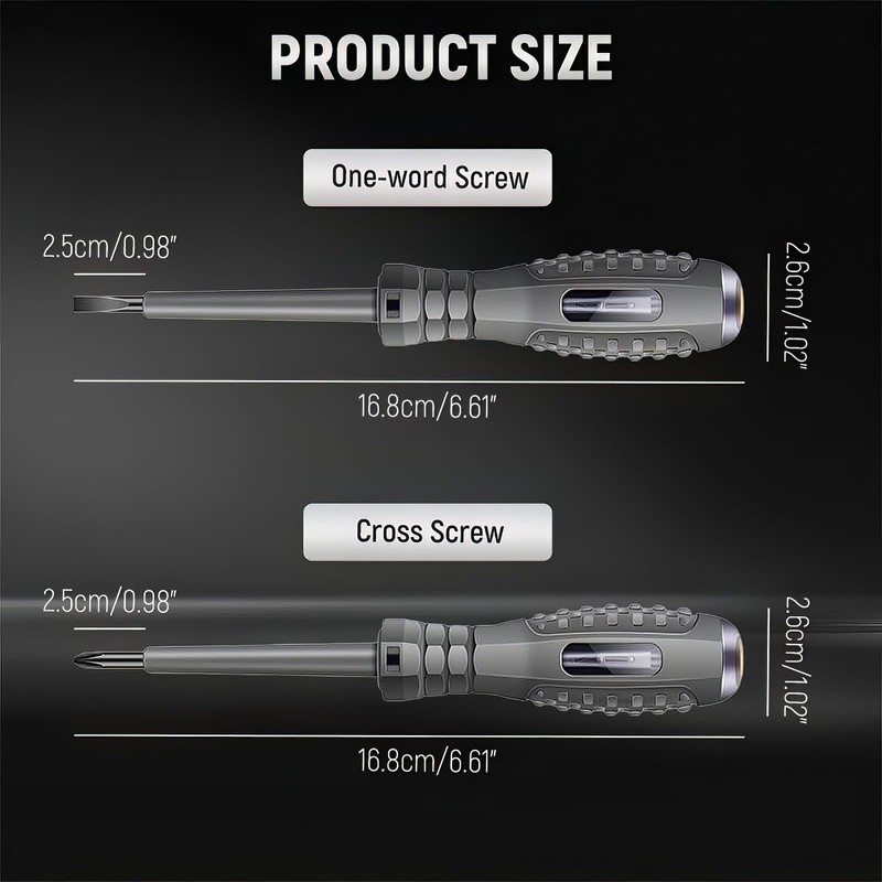 2PCS Electrical Tester Screwdriver,Electrical Screwdriver,High Torque Strong Magnetic Screwdriver Electricity