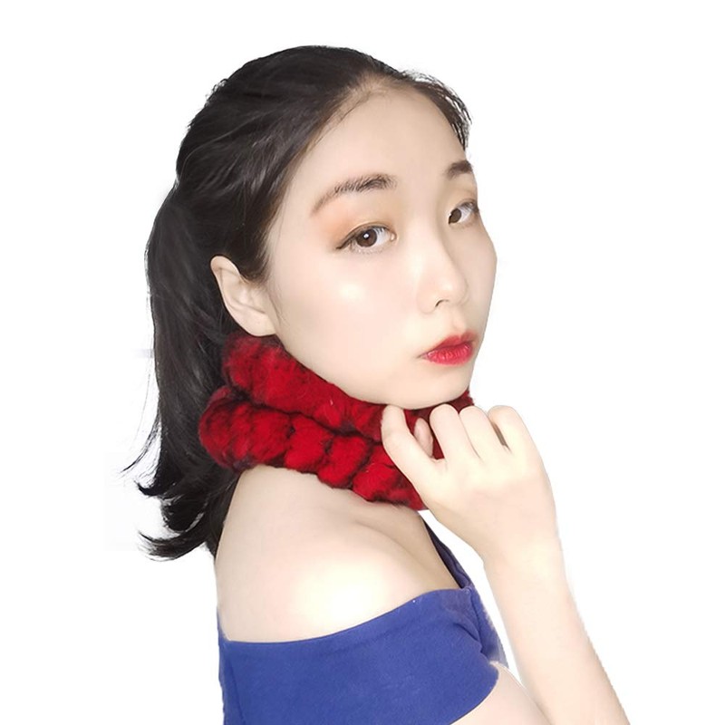 yUhe2018Cw Yu He Rabbit Fur Headband - Winter Knit Neck