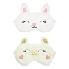 2 Pieces Cartoon Animal Eye Masks, Plush Eye Masks, Cute