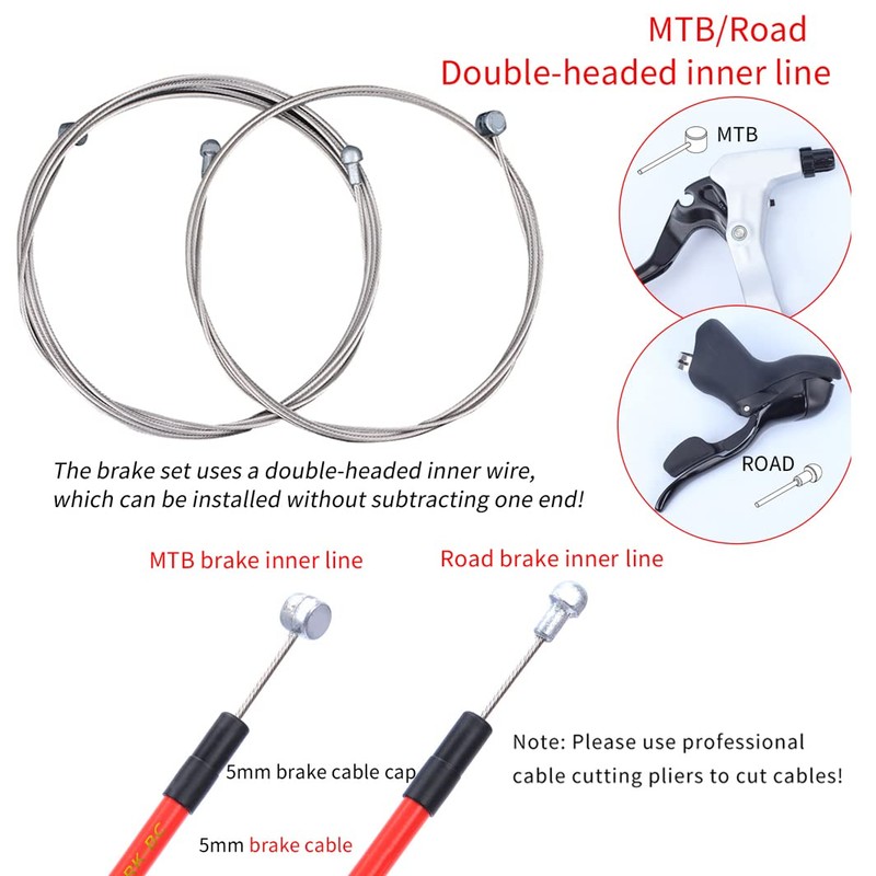 Bicycle Brake Cable Set of 2 Universal Cable Housing Kit