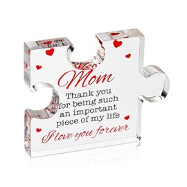 Gifts for Mom - Mom Birthday Gifts from Daughter Son - Engraved Acrylic Block Puzzle Piece for mom, Birthday Gifts for Mom, Gift for mom, Gifts for mom Birthday