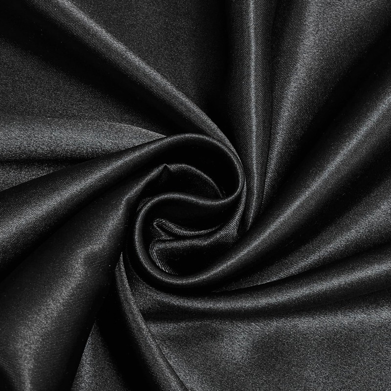 JHCHMX Satin Fitted Sheet Single,Deep Pocket Silkly Black Single Bed