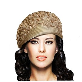 Mr. Song Millinery Beret Cloche Hat with Premium Lace - Q62 (Beige)