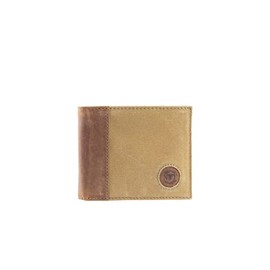 Northwest Territory Men's Melville RFID Blocking Soft Genuine Leather Bi-fold Wallet with Coin Pocket and Id Card Window, Beige/Brown