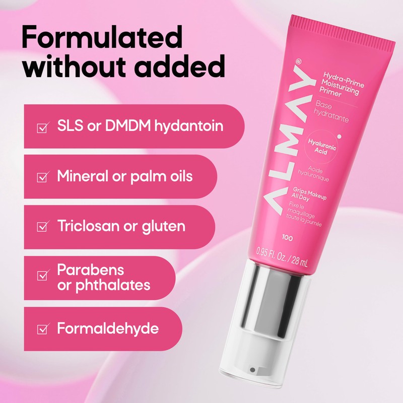 Almay Hydra-Prime™ Moisturizing Primer, Hydrating, Long-Lasting Makeup, Cruelty-Free, Skin-Smoothing, 100,