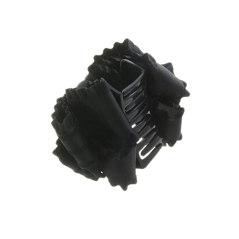 VINGTAINE H7415-BK- Ruffled Ribbon Hair Claw Hair Clip Head Access