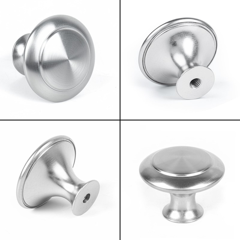 CHEF TIME 30 Packs Kitchen Cabinet Knobs Brushed Nickel Silver-Pull