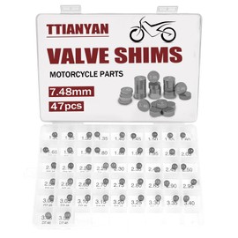 TIANYAN 7.48mm Valve Shim Kit Compatible with Honda CRF250R CRF250X丨Kawasaki KX250F丨Suzuki RMZ 250 GSX-R750丨Yamaha YZ250F WR250F Dirt Bikes.(47pcs)