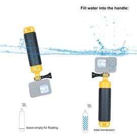 YALLSAME Floating Hand Grip Handler for GoPro Hero 13 12 11 10 9 7 8 6 5 4 3 DJI OSMO SJCAM ACASO Action Camera with Detachable Handle Tripod Stand Ideal for Underwater Diving Snorkeling Swimming