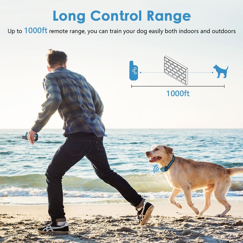 Shock Collar for Dogs, IP67 Waterproof Dog Training Collar with