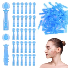 200 Pcs Pimple Needle Blackhead Blemish Remover,Milia Removal Needle Blue Tool Cyst Removal,Professional Pimple Popper Needle Remover Tools for Clear Skin,Beauty Salon Home Sterile Needles for Cysts