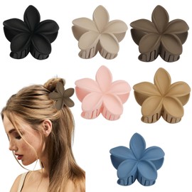 Pack of 6 Hair Clips Flower Hair Clips Women Hair Clips Flowers Matte Hair Clips Flower Strong Hold Non-Slip Hair Clips for Girls Thick to Thin Hair Hair Hair Accessories Gift 6 Colours
