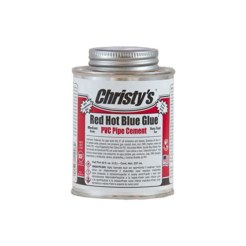 Christy's Red Hot Blue Glue PVC Cement - Medium Body,