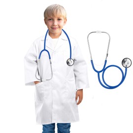 ERDOGLY Doctor Costume for Kids, White Doctor Coat with Stethoscope Kids Lab Coat, Toddler Scientist Dress up Toys Doctor Kit, Career Day Costume for Boys Girls Pretend Play Gift