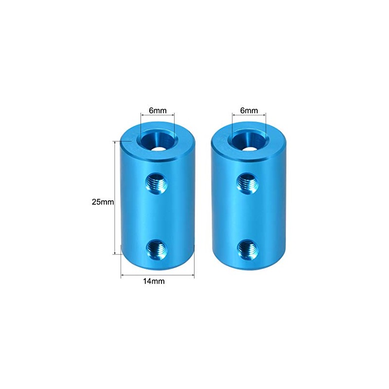 sourcing map 2 Pieces 6 mm to 6 mm Bore